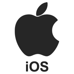 Apple logo with "iOS" text below.